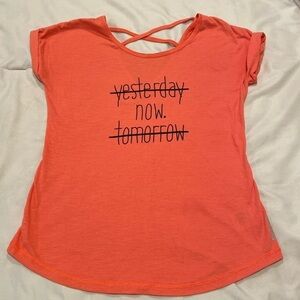 Reebok Orange Inspirational Tee, Size Small